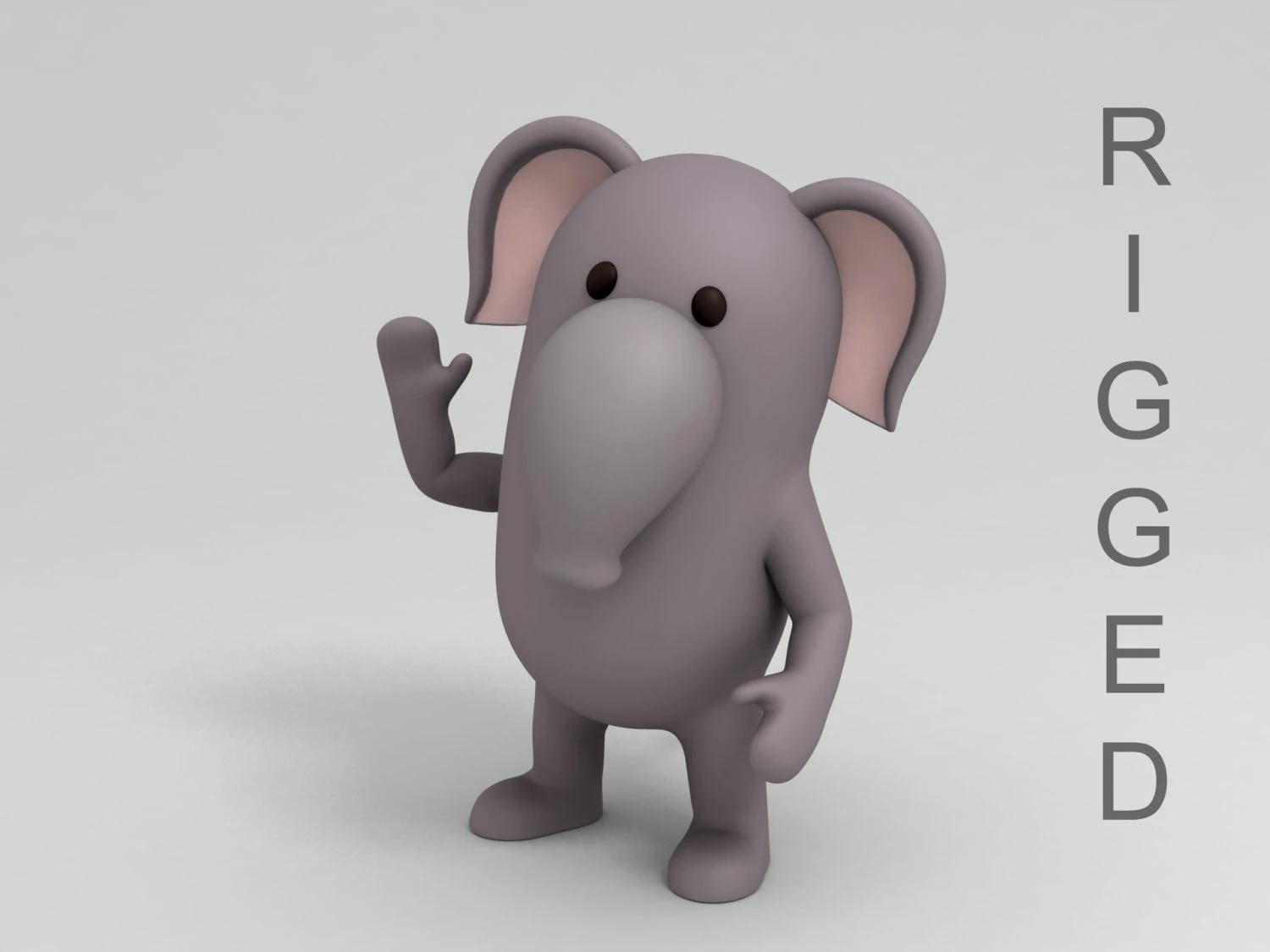 elefante truccato dei cartoni animati 3d Modello 3D .c4d .max .obj .3ds .fbx .stl .blend