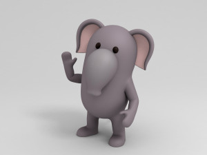 rigged cartoon elephant 3d 3D Model