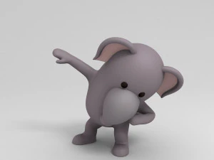 elefante truccato dei cartoni animati 3d Modello 3D