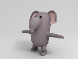 rigged cartoon elephant 3d 3D Model