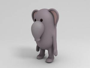 rigged cartoon elephant 3d 3D Model