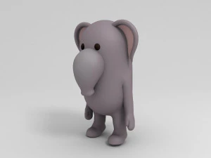 elefante truccato dei cartoni animati 3d Modello 3D