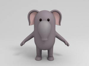 rigged cartoon elephant 3d 3D Model