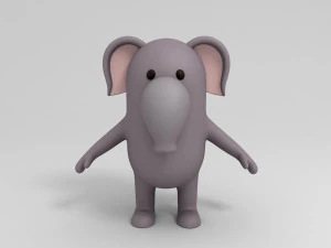 elefante truccato dei cartoni animati 3d Modello 3D