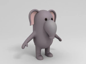 elefante truccato dei cartoni animati 3d Modello 3D