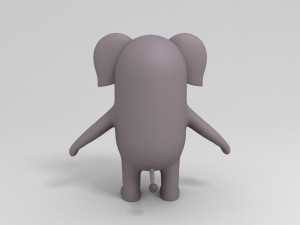 rigged cartoon elephant 3d 3D Model
