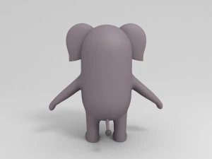 elefante truccato dei cartoni animati 3d Modello 3D