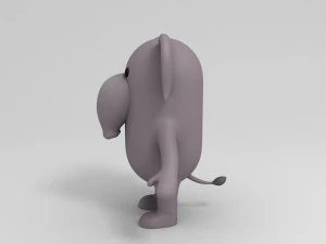elefante truccato dei cartoni animati 3d Modello 3D