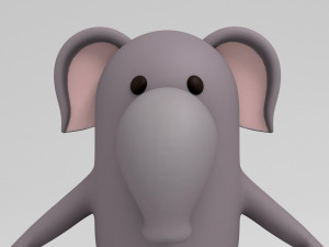 rigged cartoon elephant 3d 3D Model
