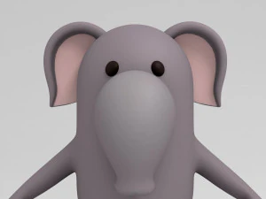 elefante truccato dei cartoni animati 3d Modello 3D