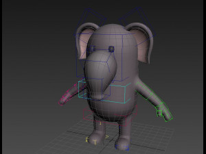 rigged cartoon elephant 3d 3D Model