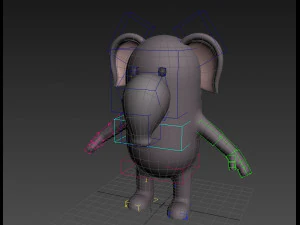 elefante truccato dei cartoni animati 3d Modello 3D