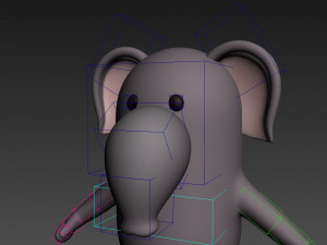 rigged cartoon elephant 3d 3D Model