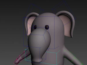 elefante truccato dei cartoni animati 3d Modello 3D