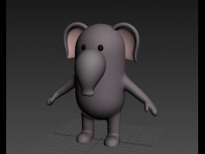 rigged cartoon elephant 3d 3D Model