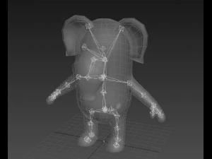 elefante truccato dei cartoni animati 3d Modello 3D