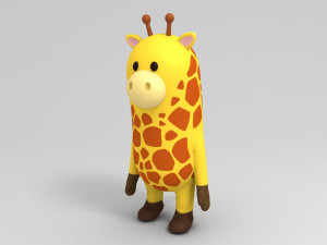 rigged cartoon giraffe model 3D मॉडल