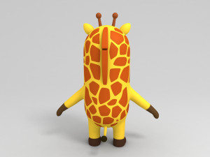 rigged cartoon giraffe model 3D मॉडल