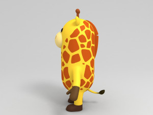 rigged cartoon giraffe model 3D मॉडल