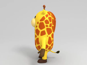 rigged cartoon giraffe model 3D Model