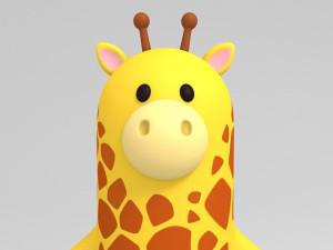rigged cartoon giraffe model 3D मॉडल