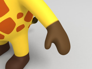 rigged cartoon giraffe model 3D मॉडल