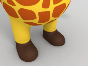 rigged cartoon giraffe model 3D Model