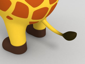 rigged cartoon giraffe model 3D मॉडल