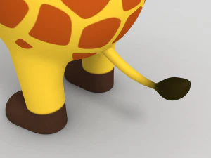 rigged cartoon giraffe model 3D Model