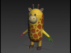 rigged cartoon giraffe model 3D मॉडल