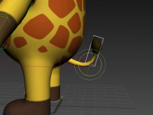 rigged cartoon giraffe model 3D Model