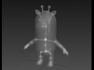 rigged cartoon giraffe model 3D मॉडल