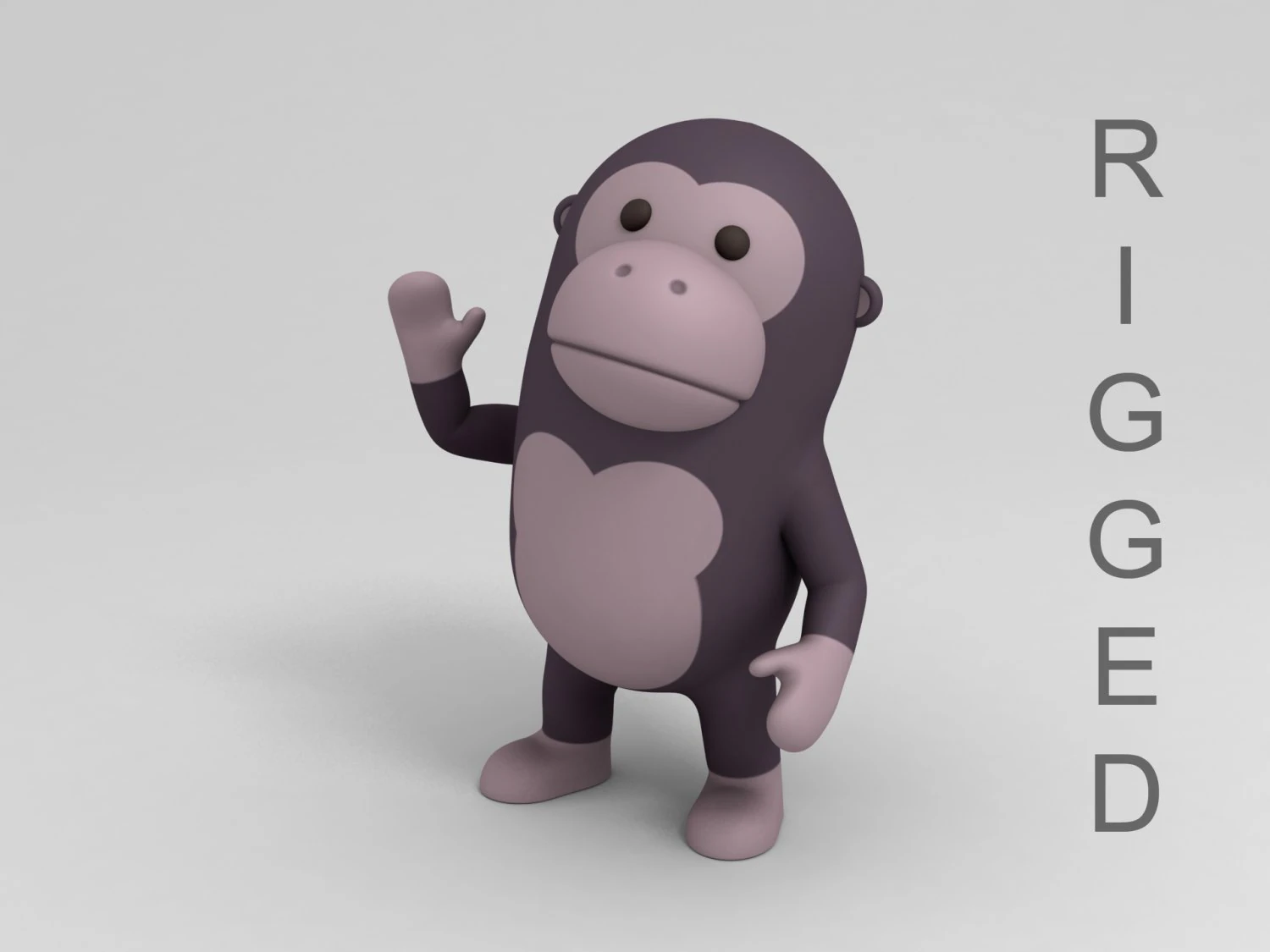 rigged cartoon gorilla 3d 3D Model .c4d .max .obj .3ds .fbx .stl .blend 