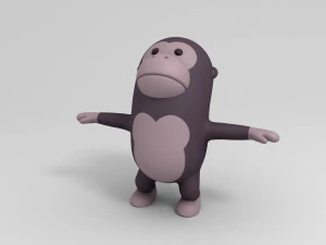 rigged cartoon gorilla 3d 3D Model