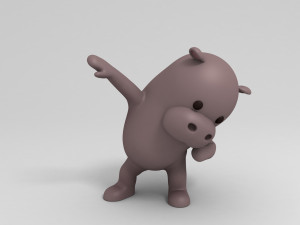 3d rigged cartoon hippopotamus 3D मॉडल