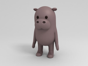 3d rigged cartoon hippopotamus 3D मॉडल