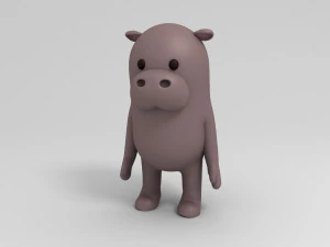 3d rigged cartoon hippopotamus 3D Model