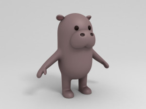 3d rigged cartoon hippopotamus 3D मॉडल