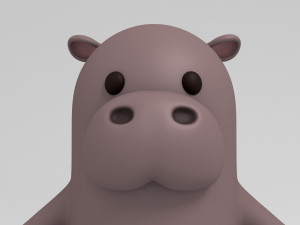 3d rigged cartoon hippopotamus 3D मॉडल