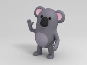 rigged cartoon koala 3D Model