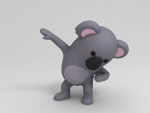 rigged cartoon koala 3D Model