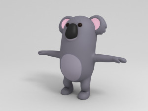 rigged cartoon koala 3D मॉडल
