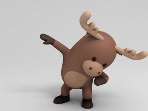 3d rigged cartoon moose 3D मॉडल