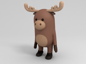 3d rigged cartoon moose 3D मॉडल
