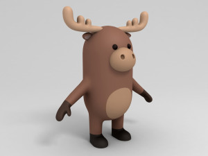 3d rigged cartoon moose 3D मॉडल
