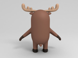 3d rigged cartoon moose 3D मॉडल