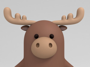 3d rigged cartoon moose 3D मॉडल