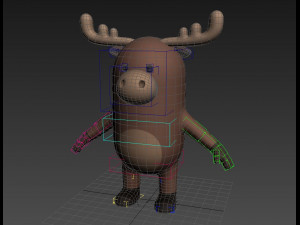 3d rigged cartoon moose 3D मॉडल