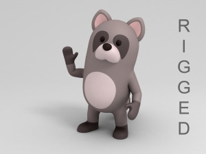 3d rigged cartoon raccoon model 3D मॉडल