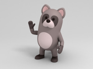 3d rigged cartoon raccoon model 3D मॉडल